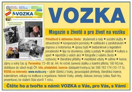 VOZKA - Magazín o životě a pro život na vozíku - uzávěrka externích příspěvků