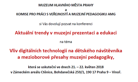 Konference Aktuální trendy v muzejní prezentaci a edukaci (21.-22.5.2018)