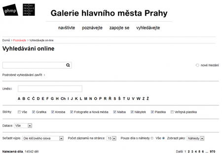 On-line sbírky Galerie Hlavního města Prahy