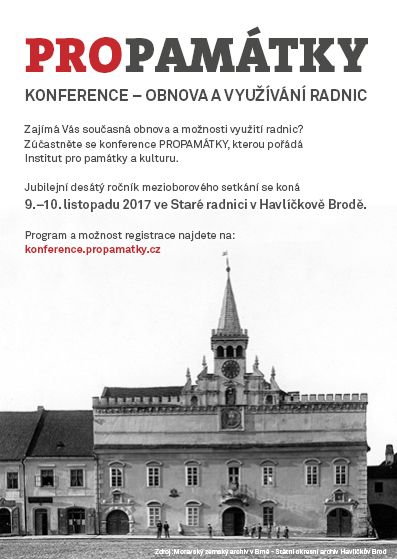 10. ročník konference PROPAMÁTKY - Obnova a využívání radnic (9.-10.11.2017)